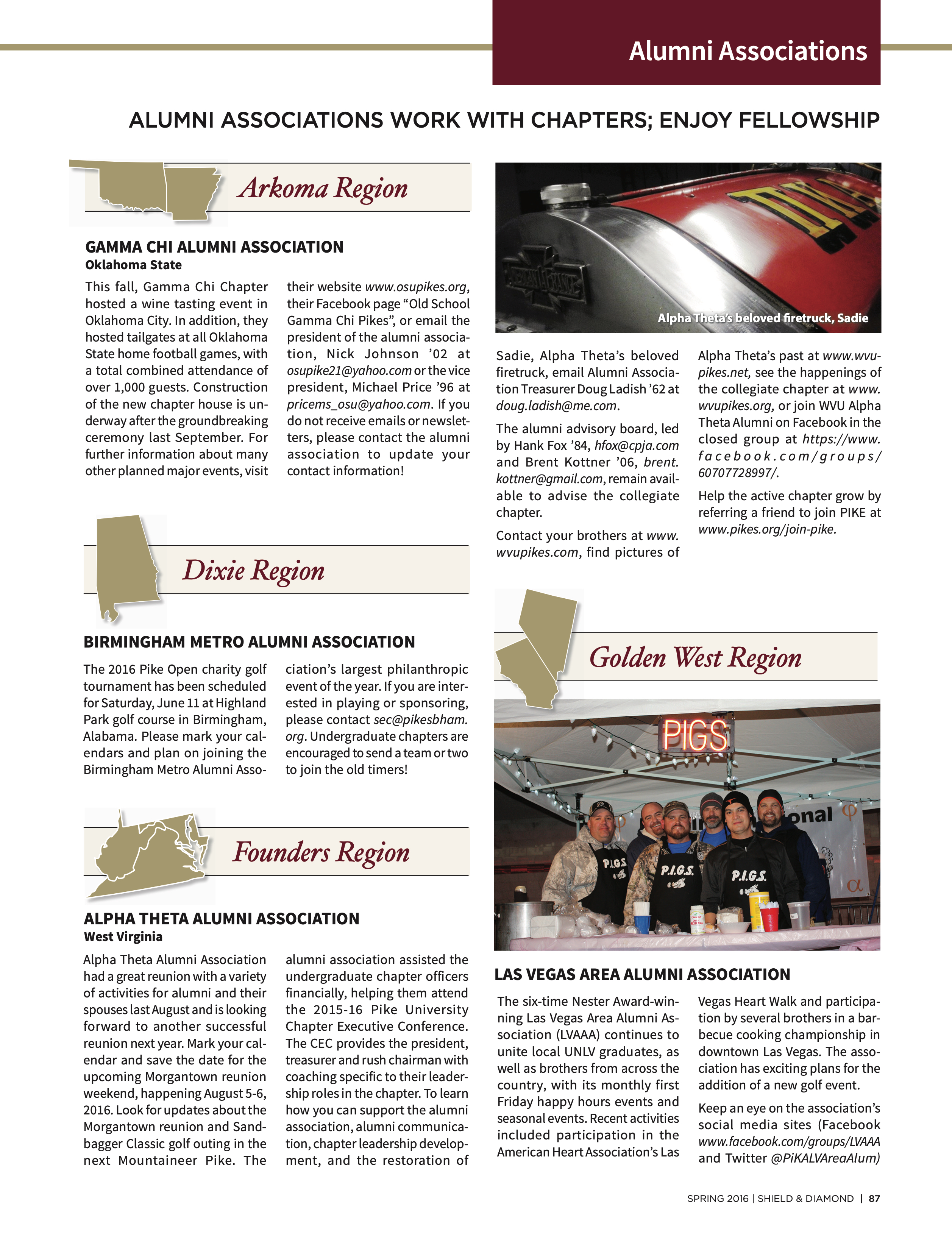 Alumni Associations, Spring 2016